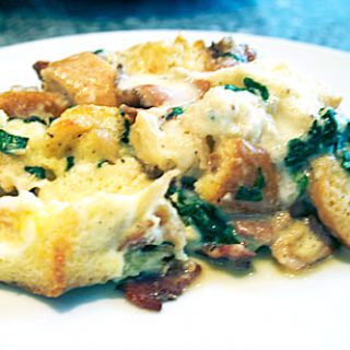Spinach, Sausage & Goat Cheese Egg Casserole