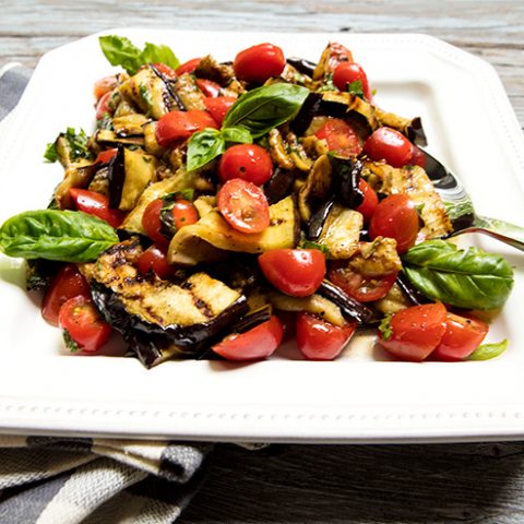 Grilled Eggplant And Tomato Salad