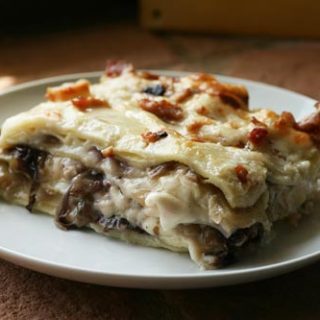 Lasagna With Caramelized Radicchio, Onions & Crispy Pancetta