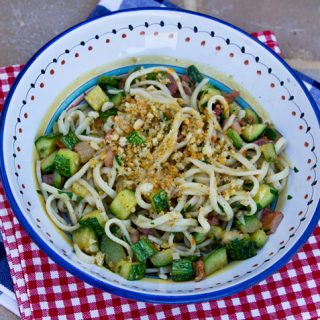 Pasta With Zucchini, Pancetta, & Breadcrumbs