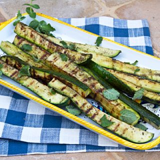Grilled Zucchini Wedges With Mint
