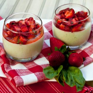 Basil Panna Cotta With Macerated Strawberries
