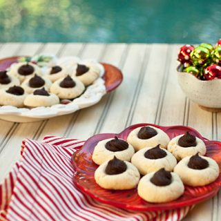 Shortbread Thumbprint Cookies With Dark Chocolate Center