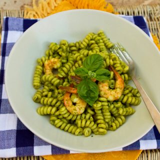 Fusilli Pasta With Herb Pesto & Shrimp