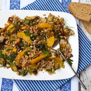 Oven Roasted Vegetables With Farro & Oranges