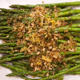 Roasted Asparagus With Anchovy Lemon Crumb Topping