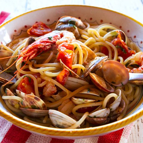 Pasta With Venetian Red Shrimp & Clams
