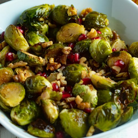 Apple Cider Glazed Brussels Sprouts