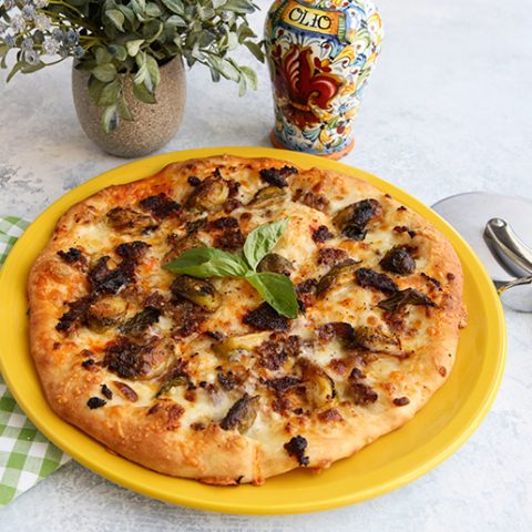 Pizza with Brussels Sprouts & Sausage