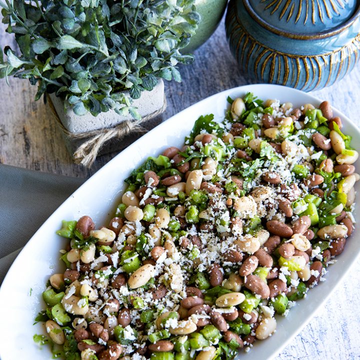 Marinated Beans With Celery & Ricotta Salata