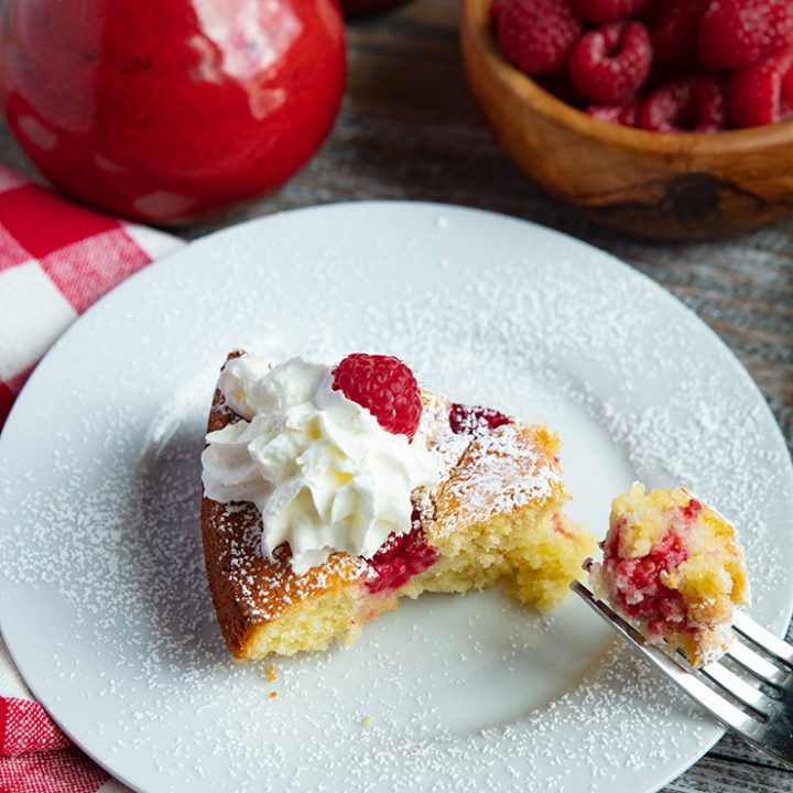 Raspberry, Almond, Buttermilk Cake