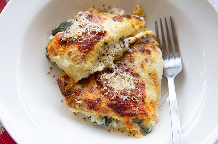 Crespelle With Ricotta Cheese & Spinach