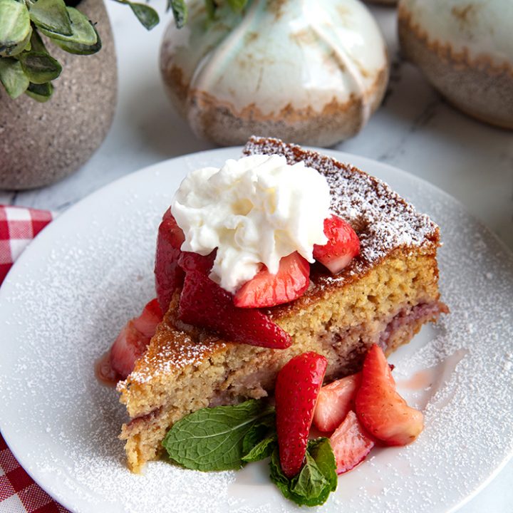 Strawberry Buttermilk Cornmeal Cake